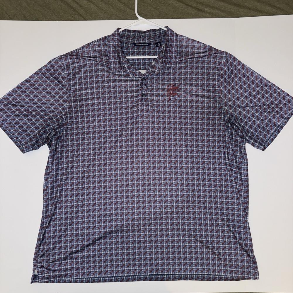 Men's XXL Cutter & Buck Performance Golf Polo Shirt Houndstooth Juliette Falls